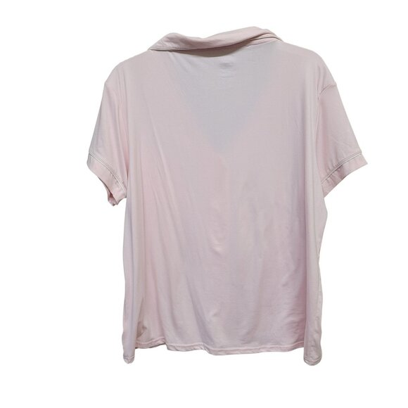 NEW Born Sleepwear Womens XL Pajama Set Pink Button Front Embroidered Collared - Picture 5 of 16